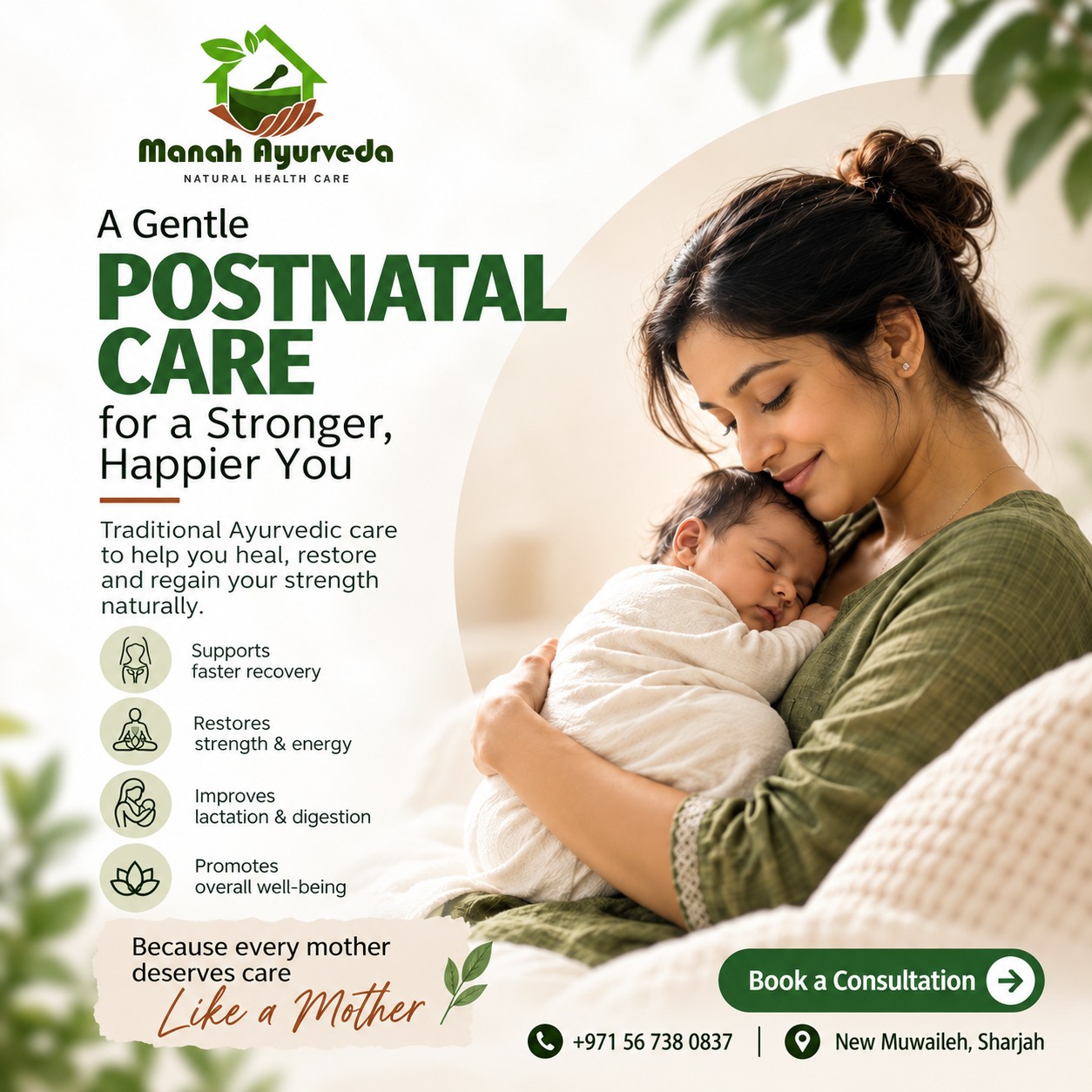 Ayurvedic postnatal care for new mothers in Sharjah